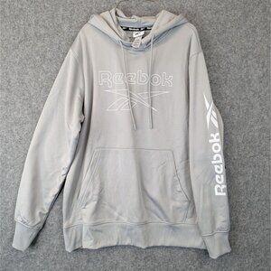 Reebok Mens Medium Box Jump Tech Hoodie Fleece Lined Hoodie Regular Fit Gray